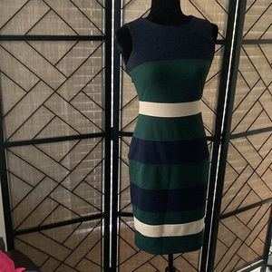 NEVER WORN! Tommy Hilfiger color block sheath dress. Invisible zipper in back.